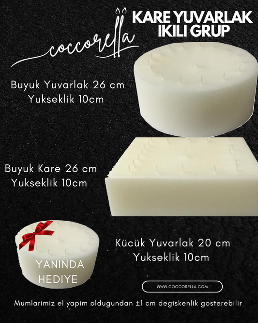 Hediyeli Kare Yuvarlak Set
